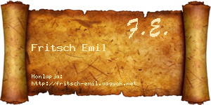 Fritsch Emil névjegykártya